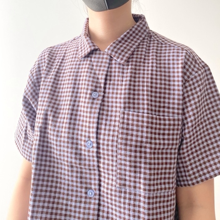 GUのおすすめルームウェア「オーガニックコットンパジャマ(チェック)(半袖&ロングパンツ)」