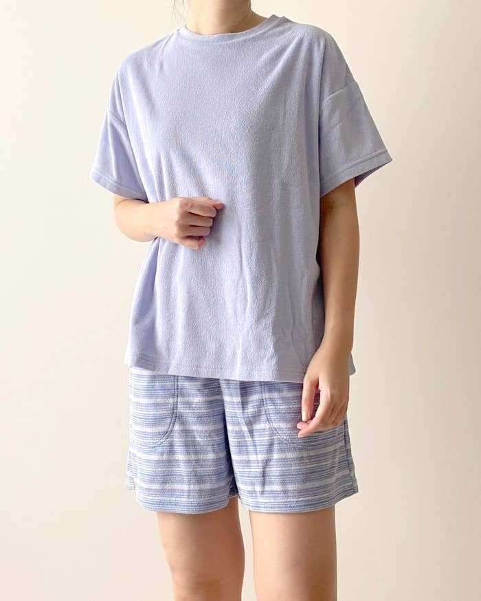 GUのおすすめルームウェア「ソフトパイルラウンジセット（半袖&amp;amp;ショートパンツ）」