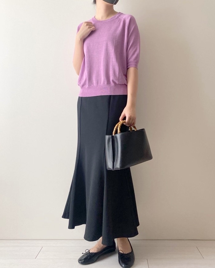 無印良品のおすすめファッションアイテム「婦人UVカットヘンプ混クルーネック五分袖セーター」