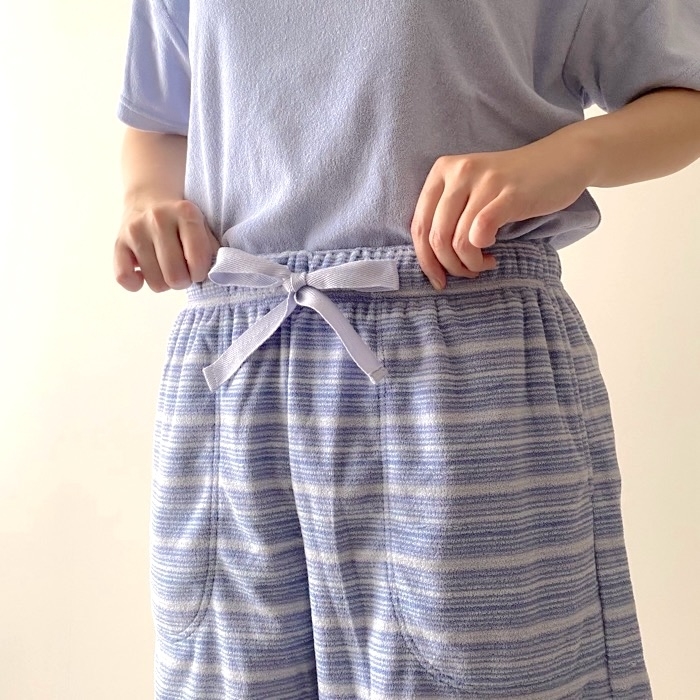 GUのおすすめルームウェア「ソフトパイルラウンジセット(半袖&ショートパンツ)」