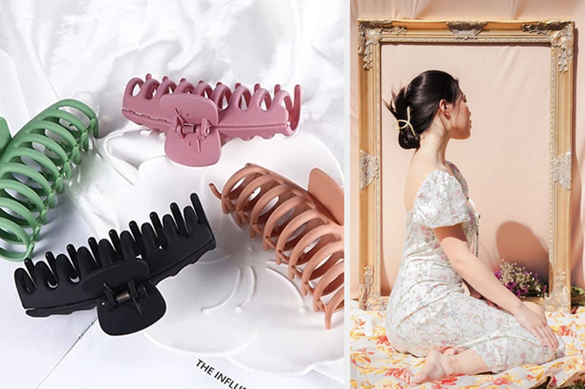 6 Pack Square Claw Clips, Hair Claw Clips for Women Girls, 3.5 Medium  Non-slip Hair Clips, Rectangular Claw Hair Clips, Matte Hair Claws Strong  Hair Styling Accessories Jumbo Claw Clip for Thin