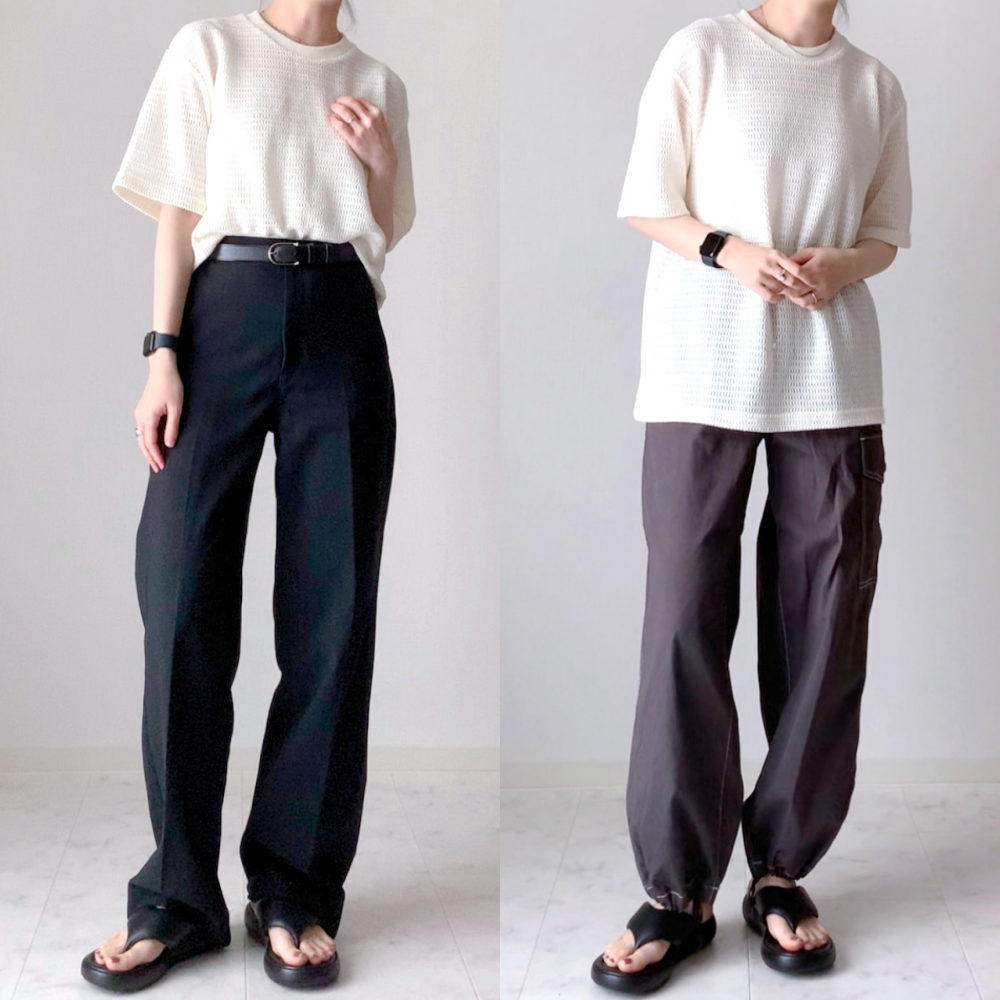 GU(ジーユー)のおすすめトップス「メッシュテクスチャー クルーネックT(5分袖)」