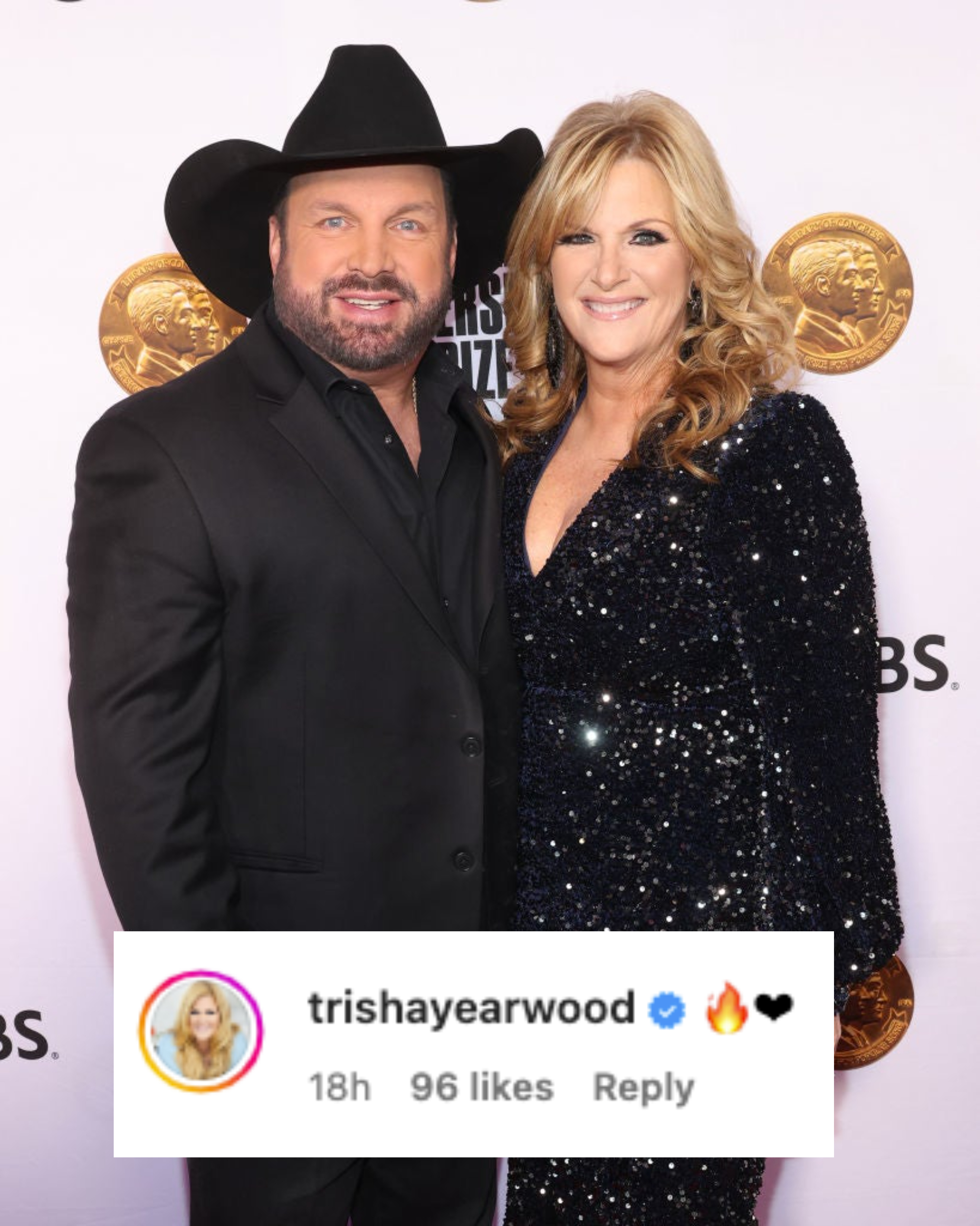 Trisha Yearwood and husband Garth Brooks on the red carpet