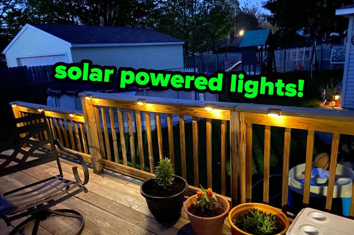 the lights attached to the underside of deck railing