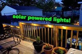 the lights attached to the underside of deck railing