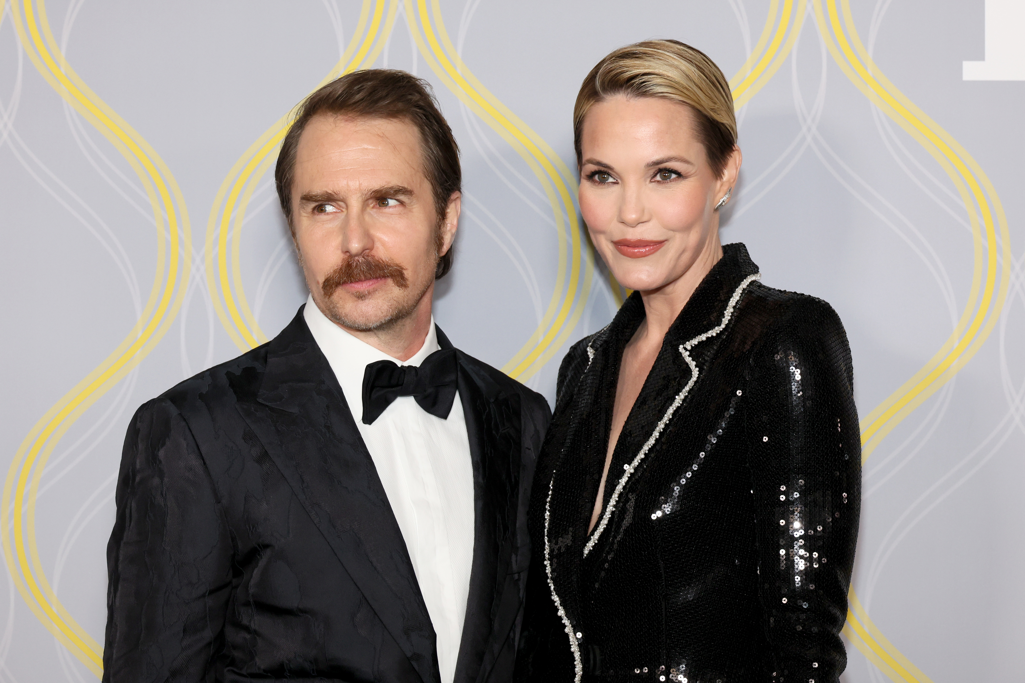 Sam Rockwell and Leslie Bibb attend the 75th Annual Tony Awards