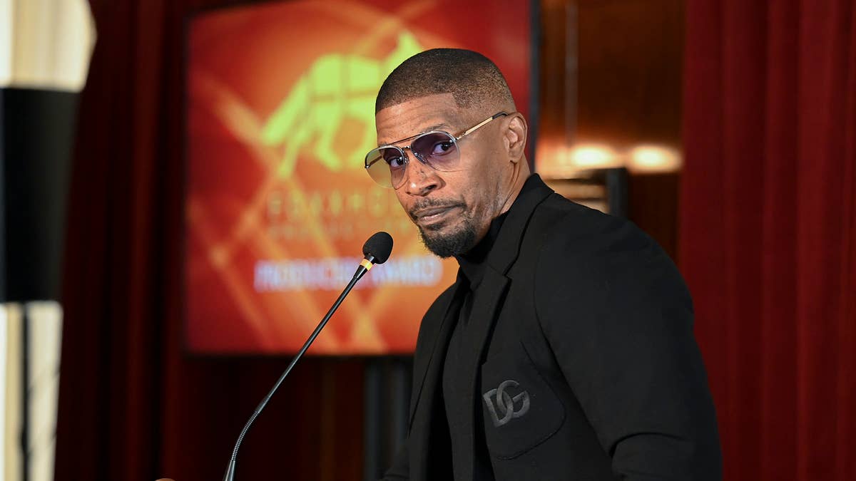 Jamie Foxx showed good humor about his 2023 health scare while accepting the Producer Award at the African-American Film Critics Association Awards.