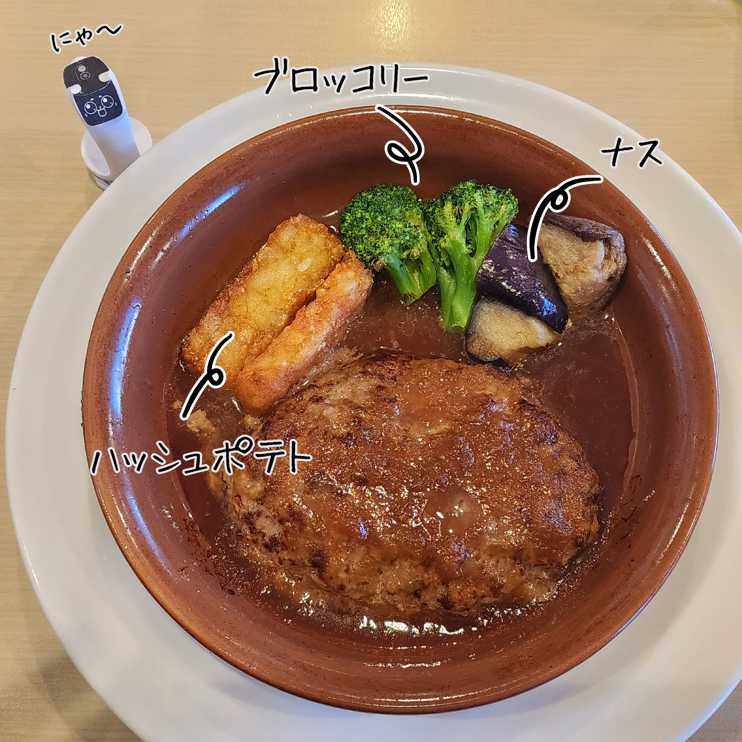 ガストのおすすめフード「ビーフ100%粗挽きステーキハンバーグ〜オニオンソース〜」