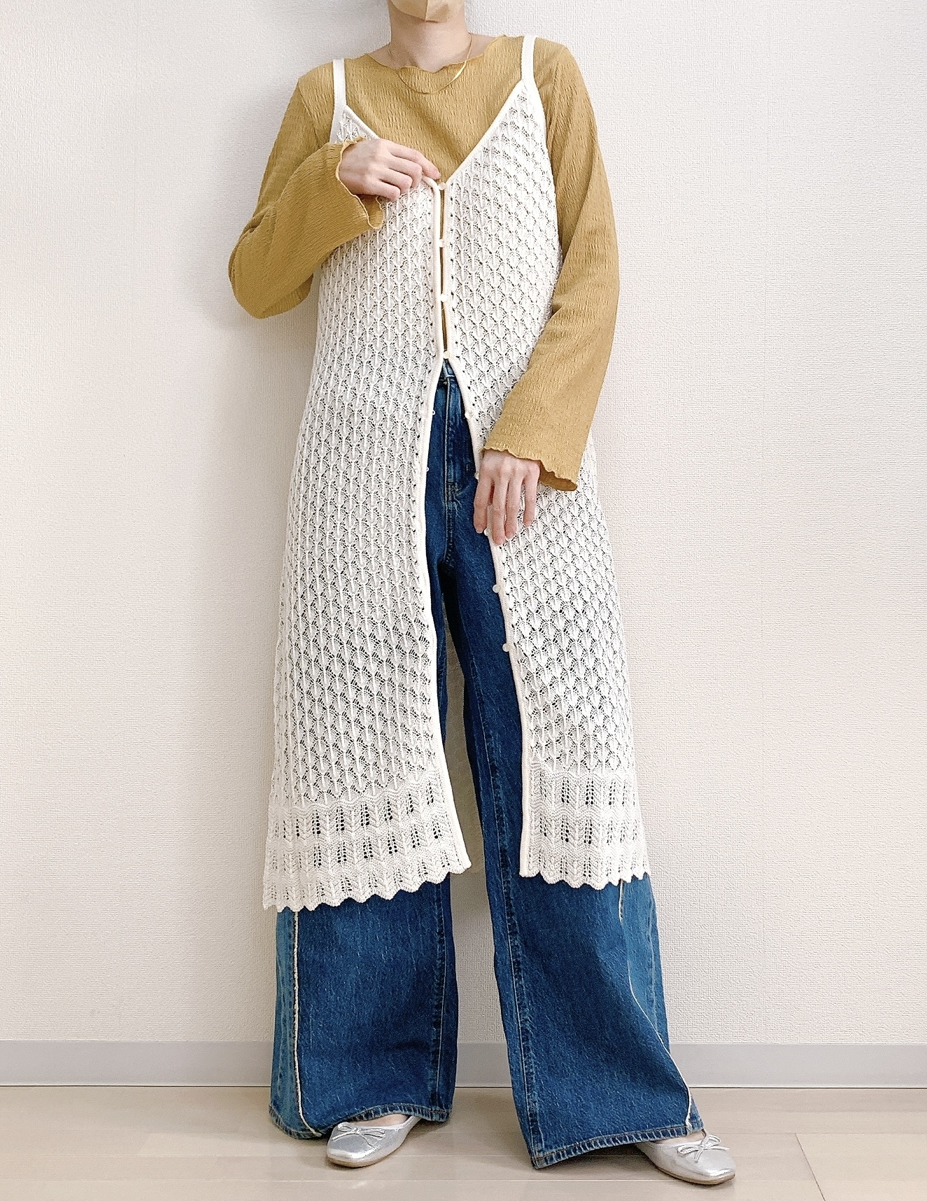 GU(ジーユー)のおすすめのレディースアイテム「透かし編みニットジレ+X」