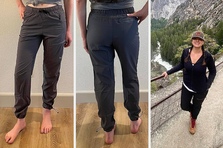 BALEAF Women's Hiking Pants Quick Dry with Zipper Pockets Running Yoga  Dark-Grey Size XS