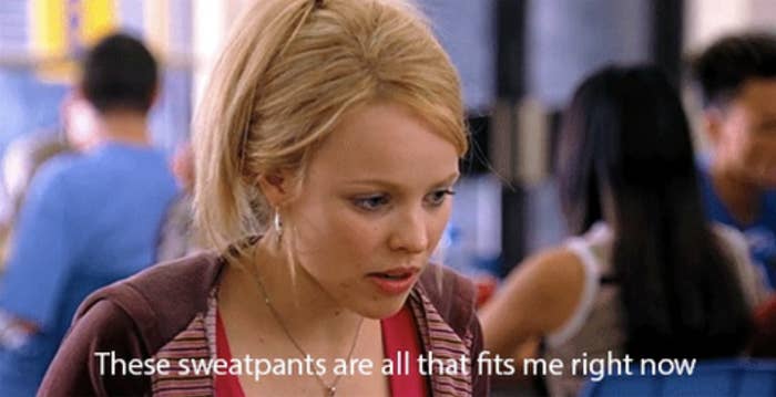 Character Regina George in a scene from &quot;Mean Girls,&quot; with caption expressing her outfit frustration