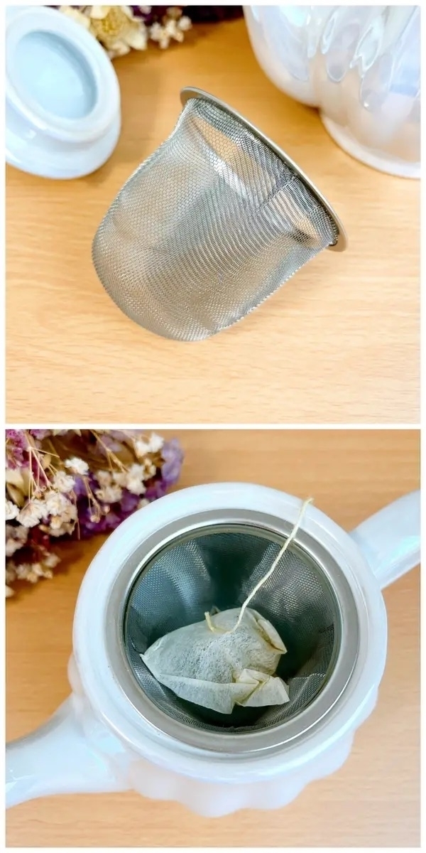 ダイソーのオススメのグッズ「ティーポット(ウェーブ、WH、500mL)」