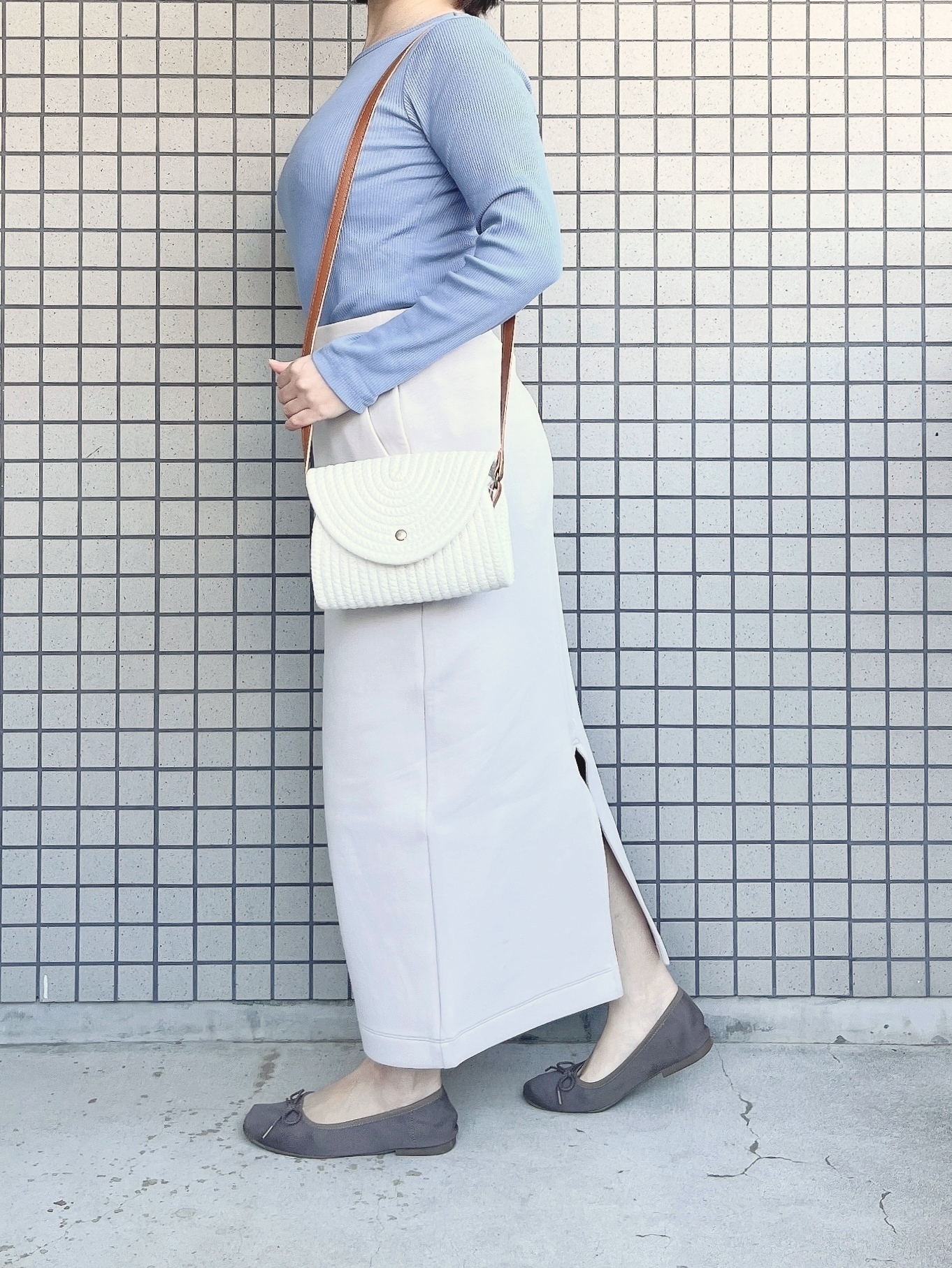 無印良品のオススメのボトムス「二重編みスウェットスカート」