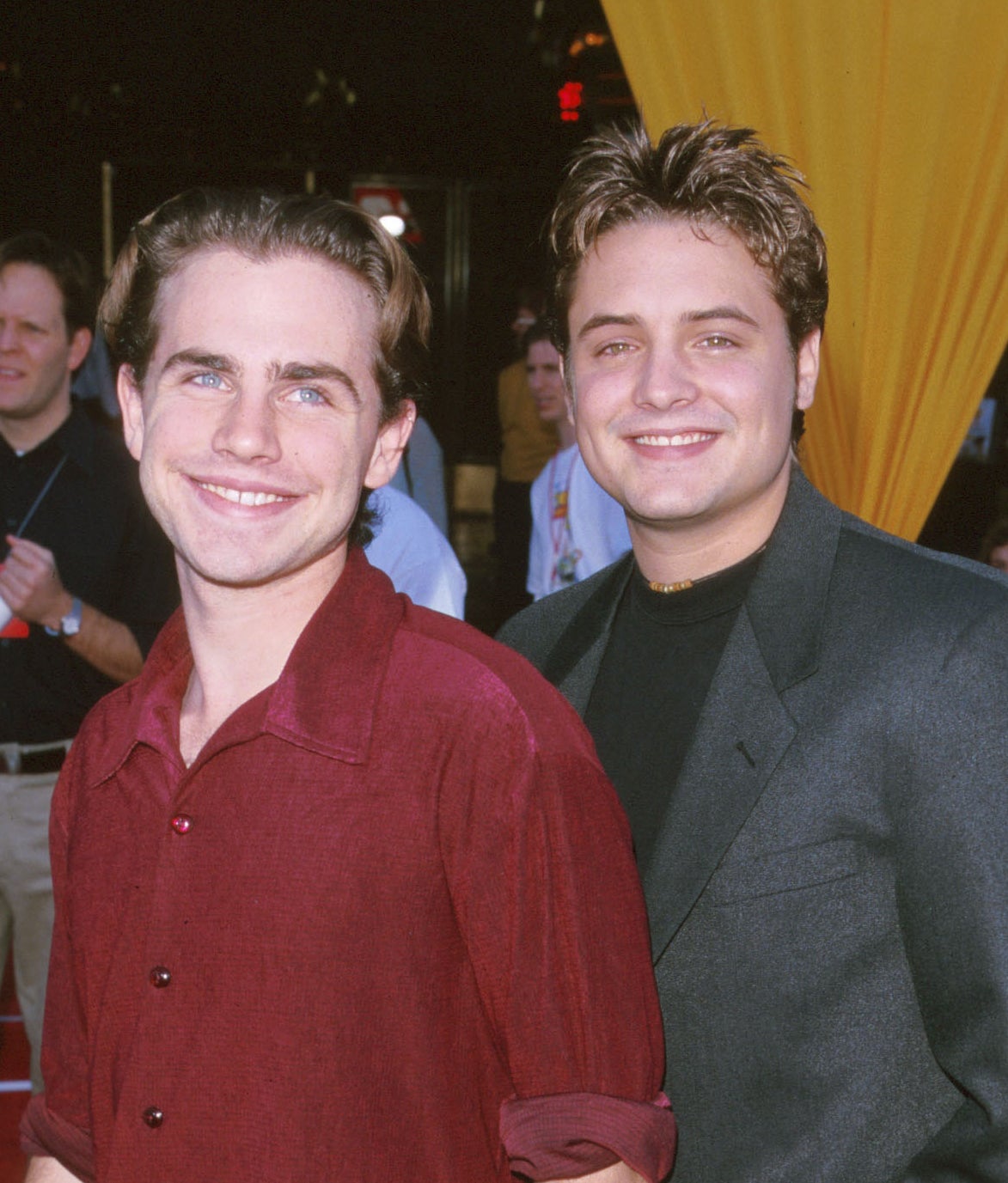 Rider Strong and Will Friedle on a red carpet in 1999