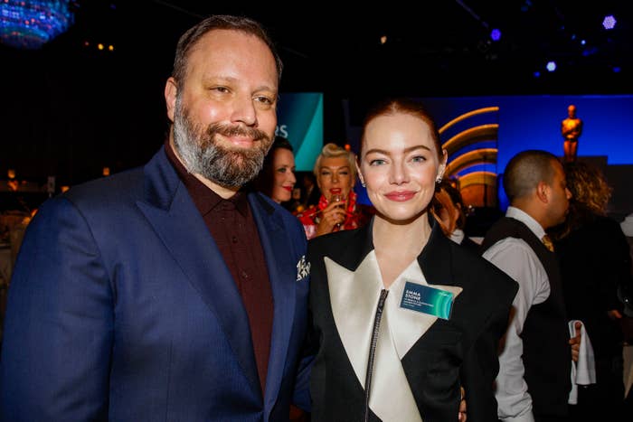 Yorgos Lanthimos and Emma Stone at an event