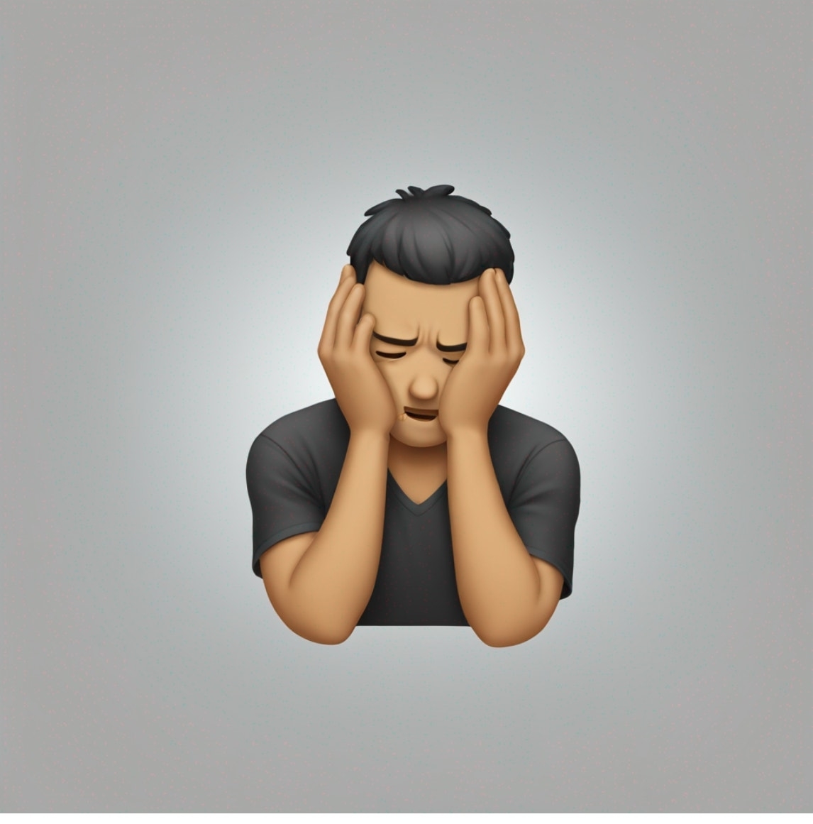 Emoji showing a person with hands on face in a gesture of disbelief or exasperation
