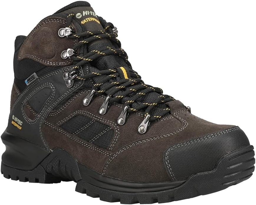 A sturdy hiking boot with laces, designed for outdoor activities