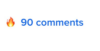 A flame emoji followed by text reading &quot;90 comments&quot;