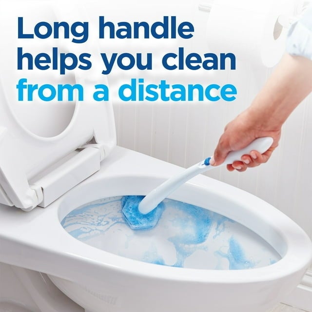 Person utilizing toilet brushwood  to cleanable  toilet bowl