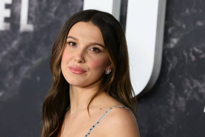 Close-up of Millie Bobby Brown at a media event