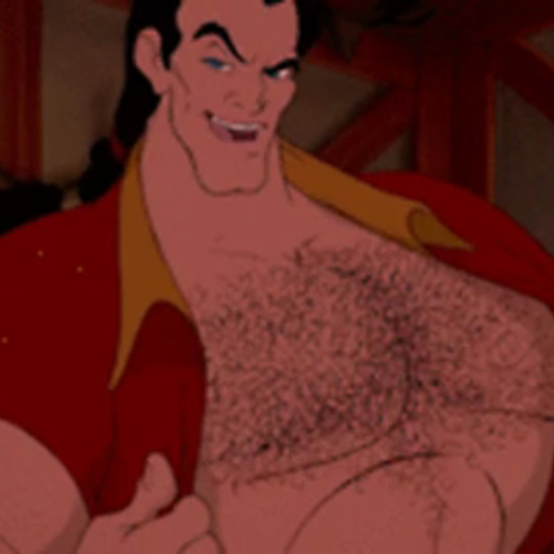 Gaston from &quot;Beauty and the Beast&quot; showing his chest hair