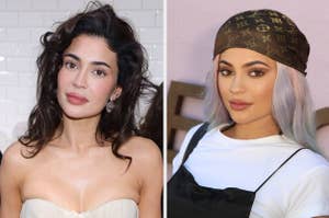 Two photos side by side, the first is of a woman in a strapless top, the second of another with a headscarf and T-shirt