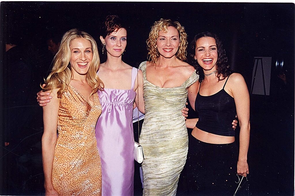 Sarah Jessica Parker, Cynthia Nixon, Kim Cattrall &amp;amp; Kristin Davis at a party for Sex and the City in 1999