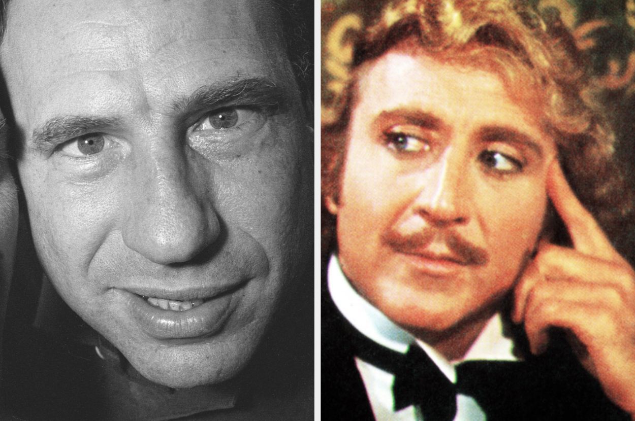 Split frame with actors from The Godfather: Marlon Brando left, Al Pacino right