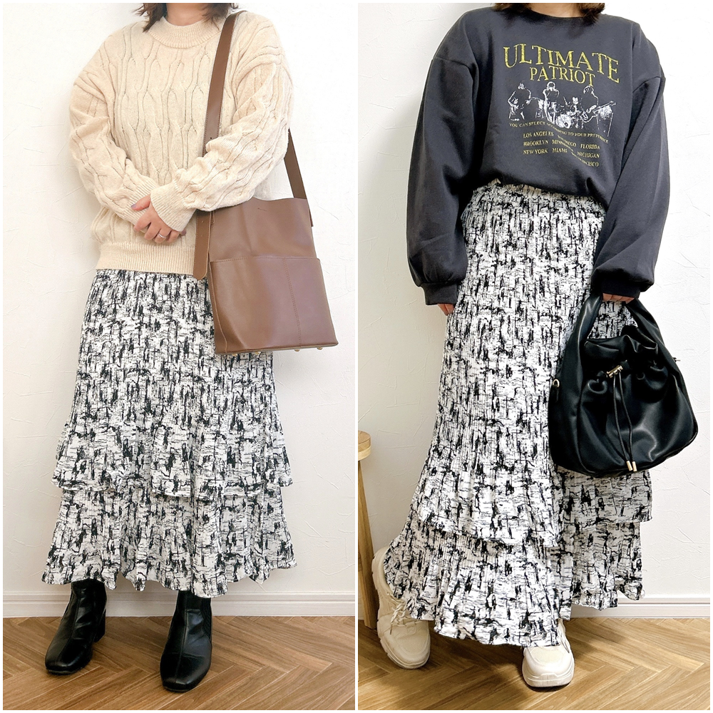 ハニーズのおすすめボトムス「ティアードスカート」