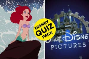 Ariel from "The Little Mermaid" next to a Disney quiz pack graphic