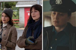 Carla Gugino and Melissa Benoist in The Girls on the Bus vs Lily Gladstone in Under The Bridge