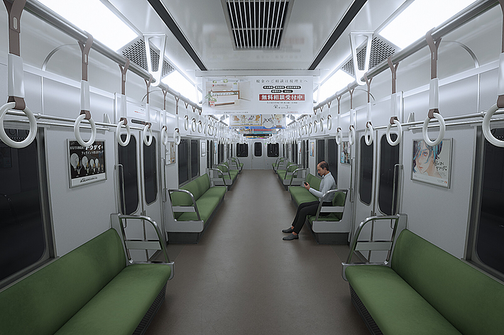 Steam『8番のりば』より、精巧な車内