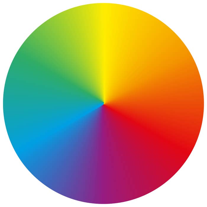 Color wheel with spectrum of hues transitioning smoothly between each other