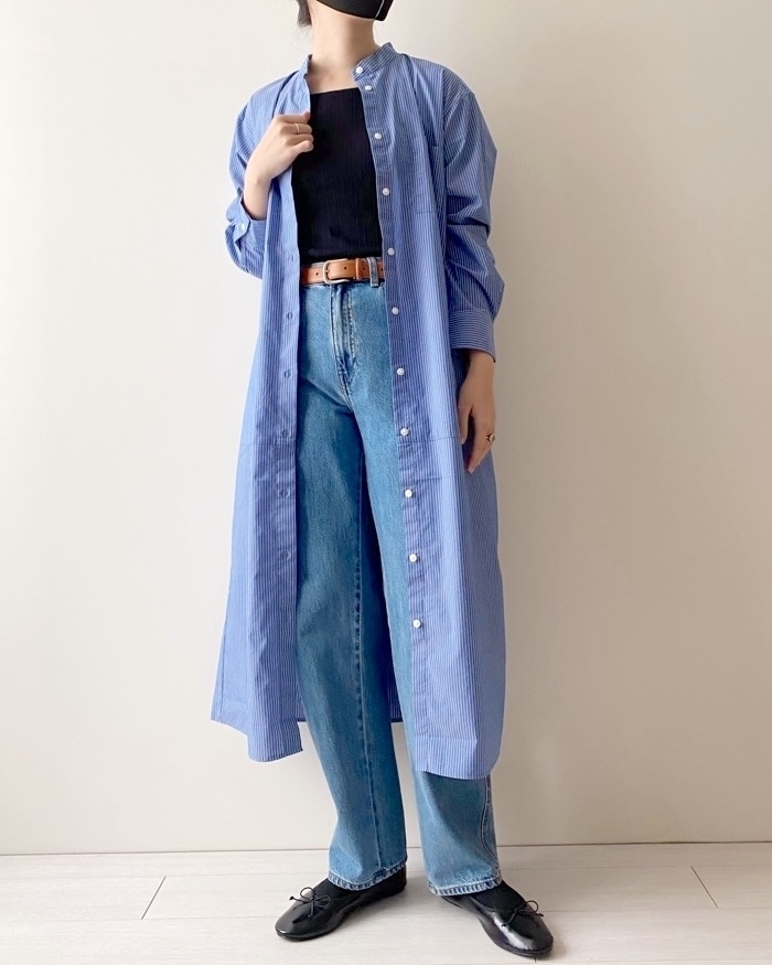 無印良品のおすすめファッション「婦人 シワになりにくい ブロードスタンドカラー長袖ワンピース」