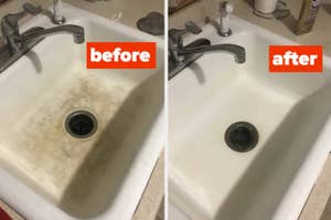 a before and after for bar keepers friend soft cleanser