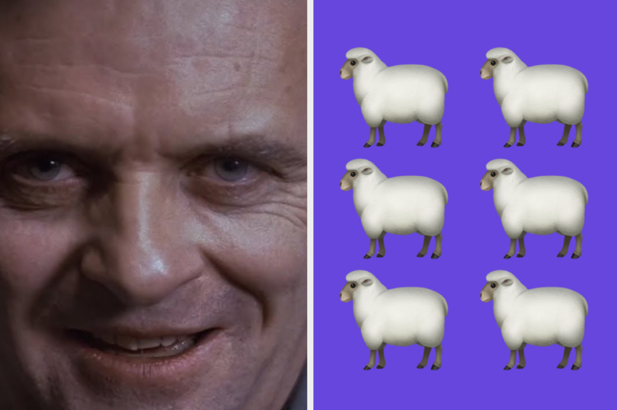 Close-up of Jack Nicholson's character from The Shining with a pattern of cartoon sheep overlay