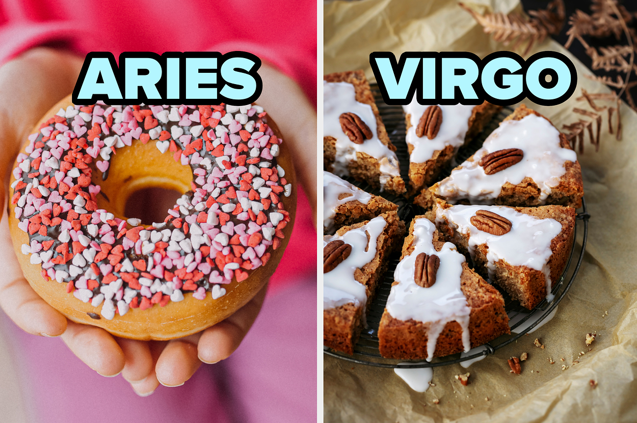 Comparison of desserts representing Aries and Virgo zodiac signs