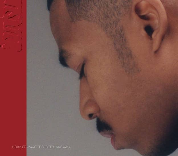 Close-up of musician Frank Ocean with eyes closed, from album cover "I can't wait to see u again."