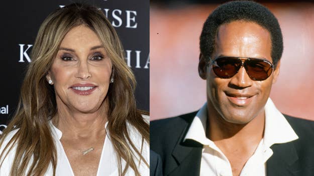 Split image with Caitlyn Jenner on the left and O.J. Simpson on the right, both posing for the camera