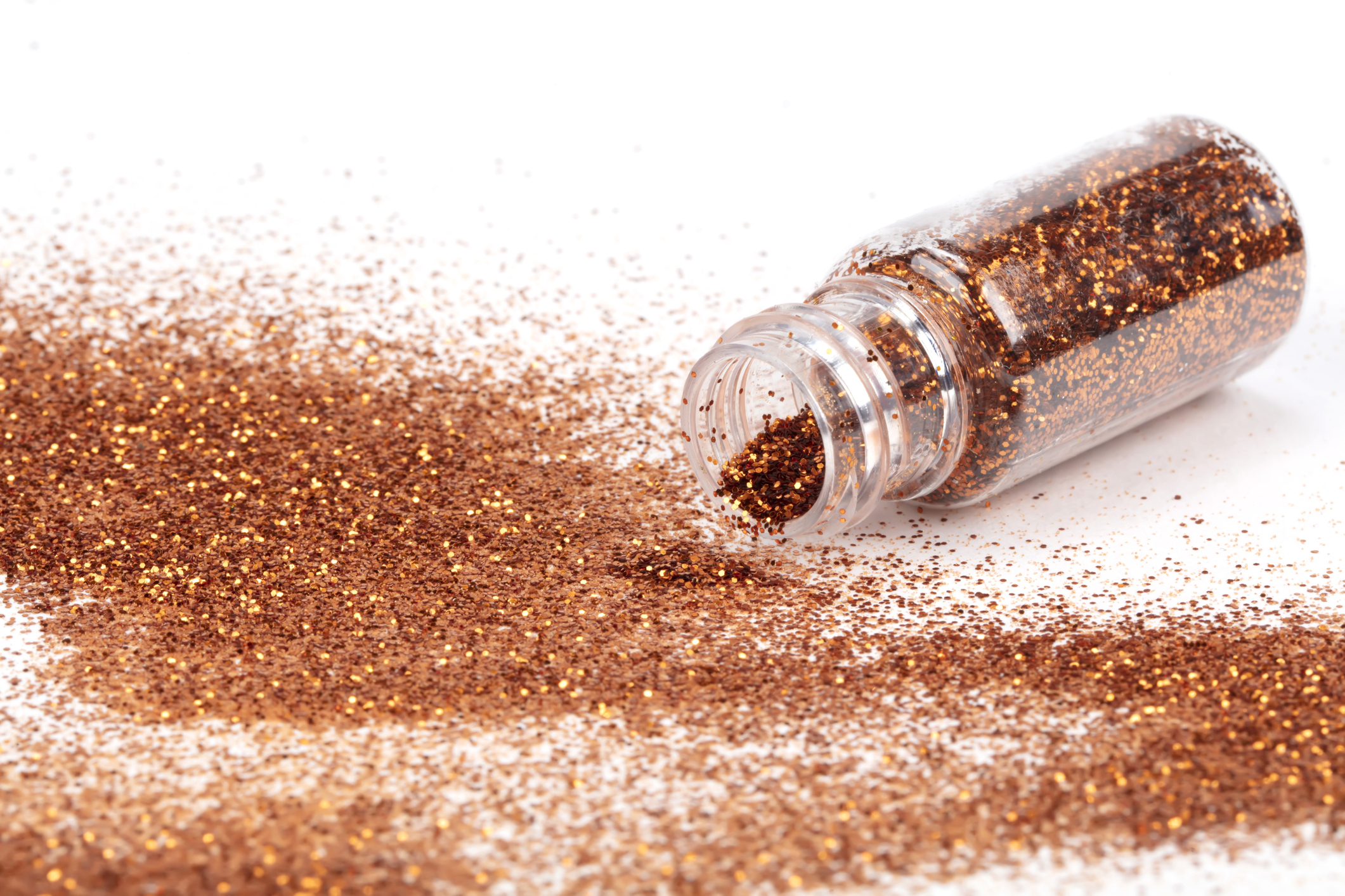 Spilled bottle of glitter, suggesting a metaphor for spicing up romance