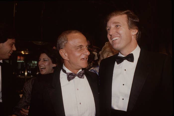 Closeup of Roy Cohn and Donald Trump