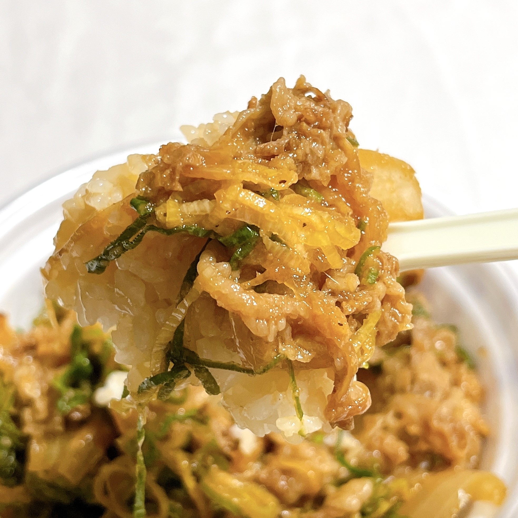 松屋のオススメのメニュー「ネギたっぷり牛肉のエスニック炒め定食」