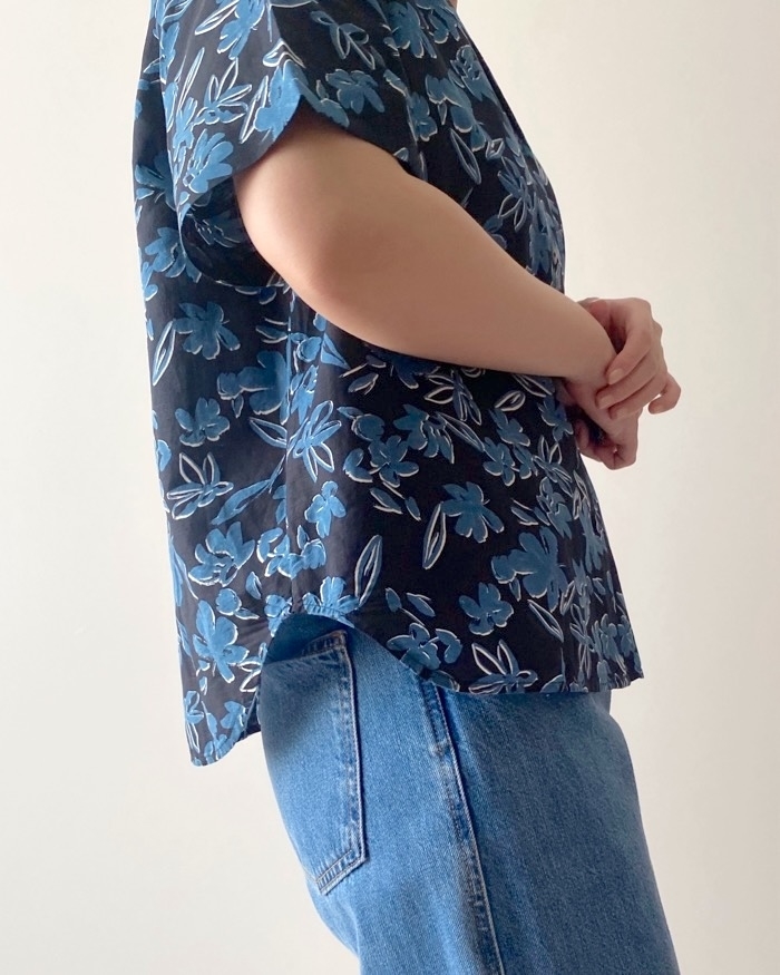 UNIQLO（ユニクロ）のおすすめトップス「リネンブレンドプリントオープンカラーシャツ（半袖）」