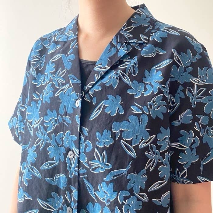 UNIQLO(ユニクロ)のおすすめトップス「リネンブレンドプリントオープンカラーシャツ(半袖)」