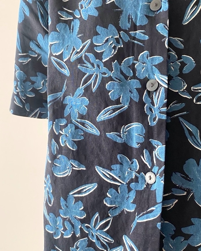 UNIQLO（ユニクロ）のおすすめトップス「リネンブレンドプリントオープンカラーシャツ（半袖）」