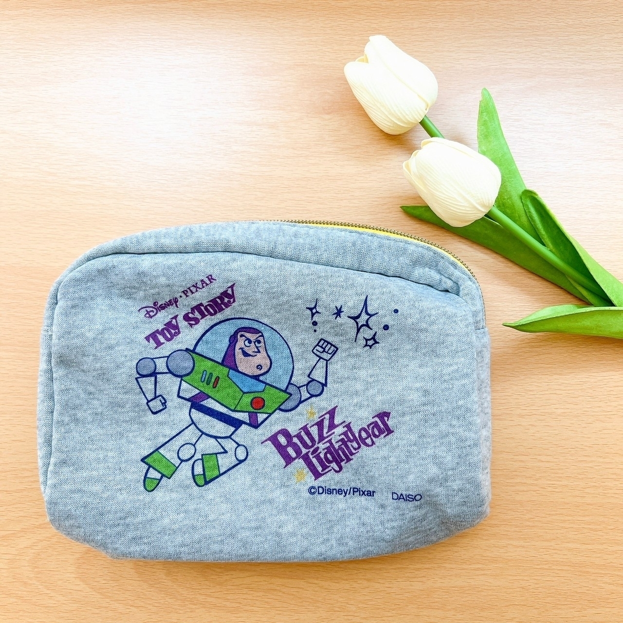 DAISO(ダイソー)のおすすめ雑貨「スウェットマチ付ポーチ(トイ・ストーリー)」