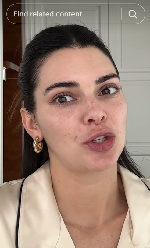 Kendall Jenner makeup free in vogue&#x27;s GRWM video