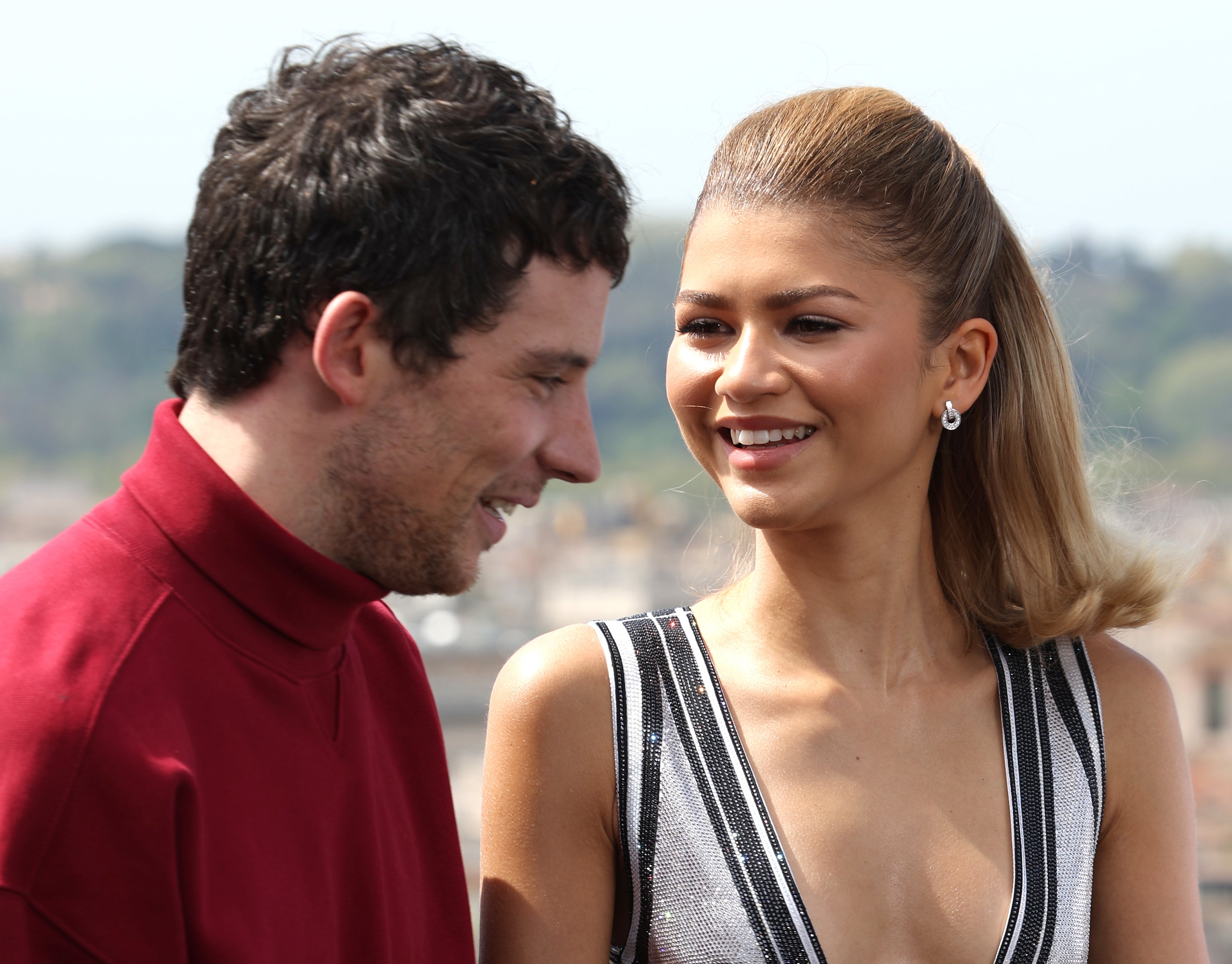 Closeup of Josh O&#x27;Connor and Zendaya