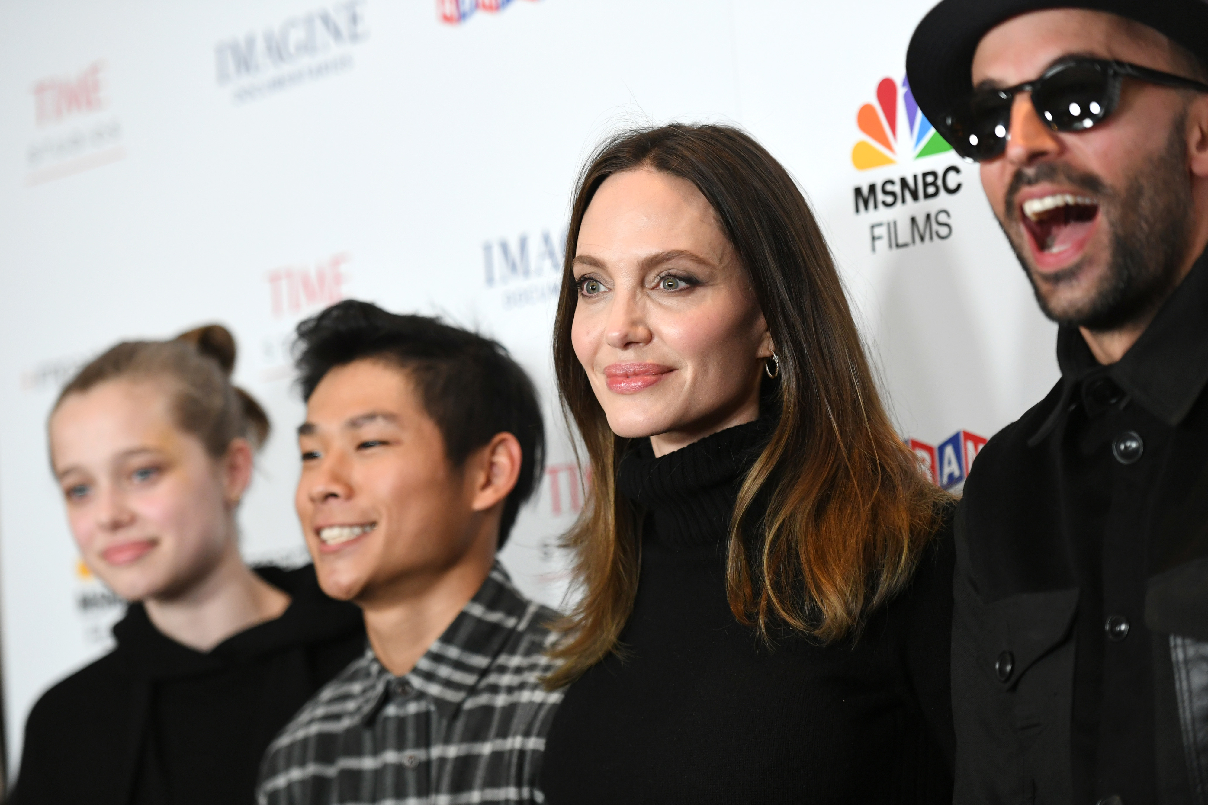 Angelina with a couple of her kids