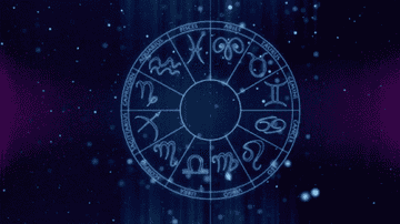 Rueda del zodiaco animada con signos astrológicos para artículo de astrología en libros